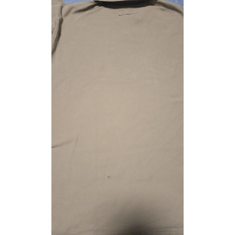 Duluth Trading Co Mens Long Sleeve Polo Shirt XL Tan Cotton Pocket Pin Hole - Picture 4 of 6